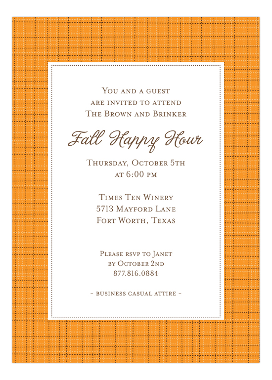 Pumpkin Tweed Invitation