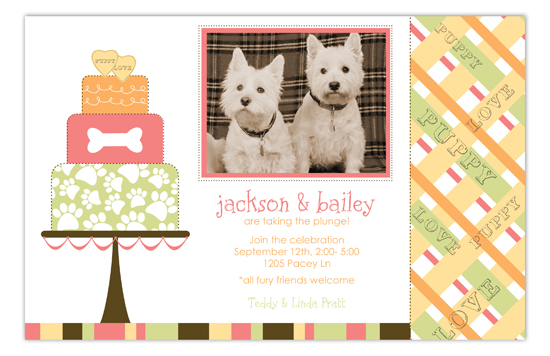 Puppy Love Cake Photo Card