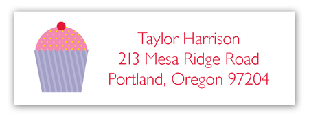 Purple Cupcake Delight Address Label