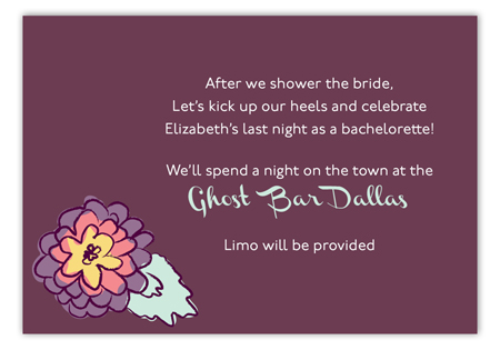 Purple Floral Enclosure Card