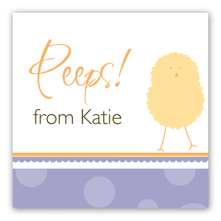 Purple Polka Dot Chicks Gift Tag