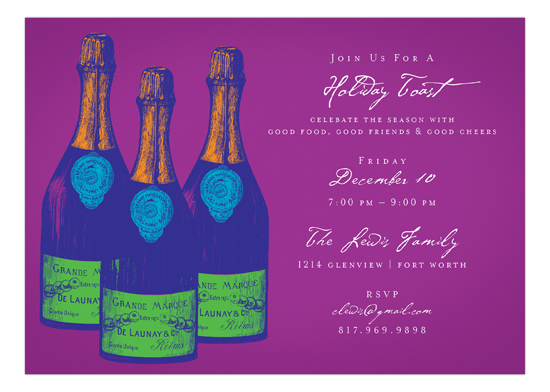 Purple Savvy Cocktail Invitation