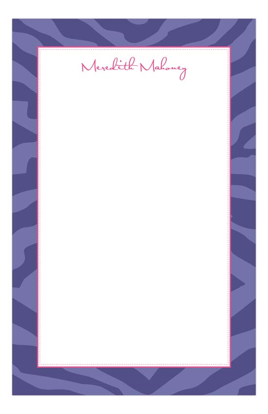 Purple Zebra Stripes Notepad