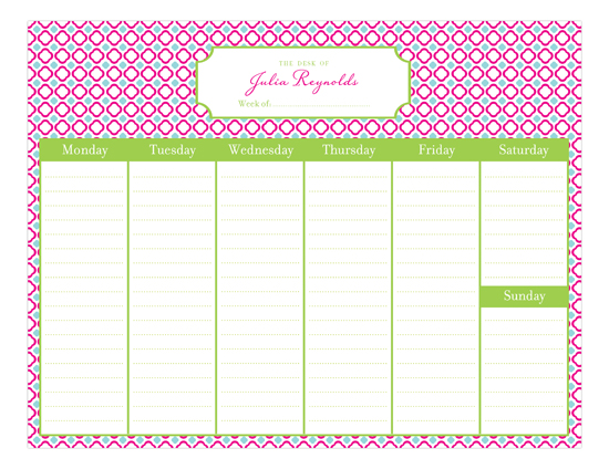 Quatrefoil Calendar Pad