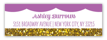 Radiant Orchid Glitter Cupcake Birthday Address Label