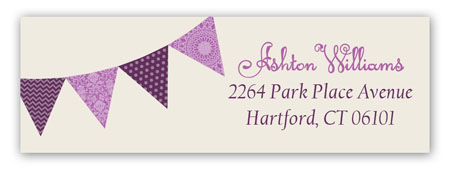 Radiant Orchid Pennant Banner Address Label
