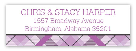 Radiant Orchid Plaid Address Label