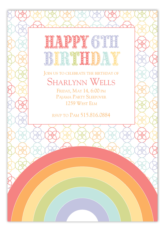 Rainbow Birthday Invitation