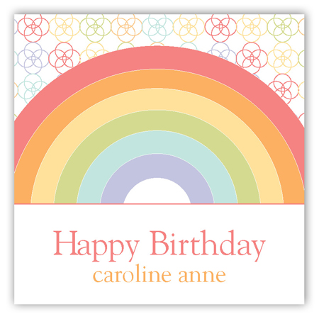 Rainbow Birthday Square Sticker