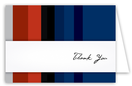 Red and Blue Stripes Note Card