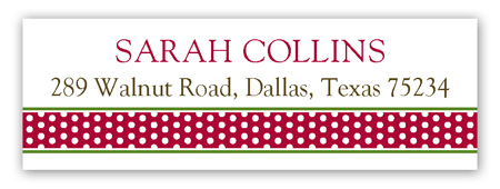 Red Damask Monogram Address Label