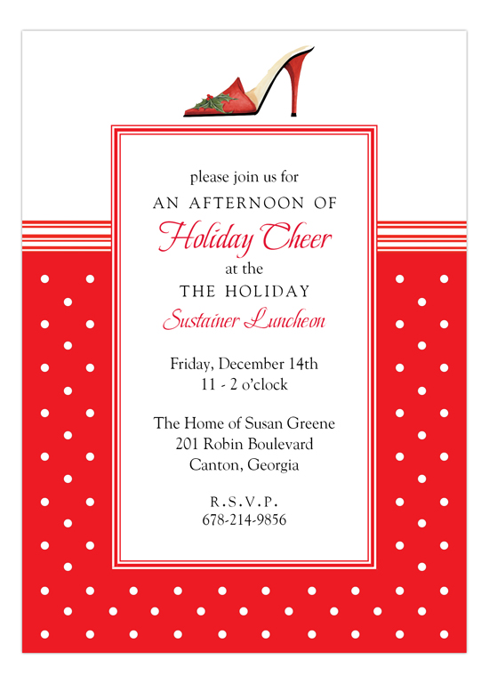 Red Shoe with Red Dots Invitation