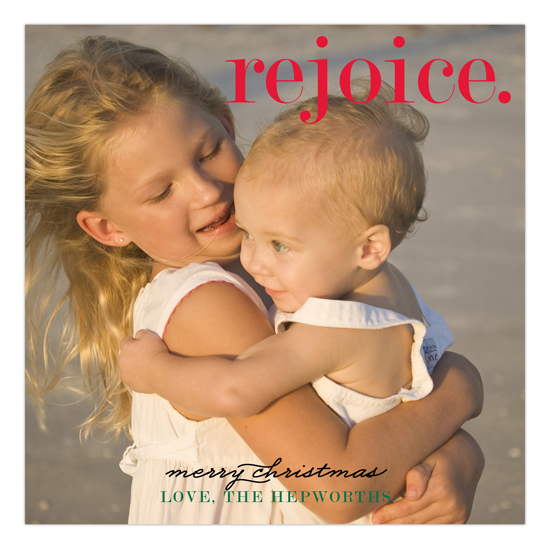 Rejoice Merry Christmas Family Photo Cards