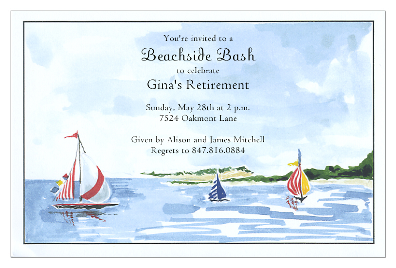 Beachside Bash Sailing Invitations