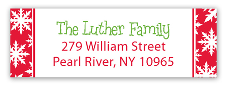 Snow Stripes Traditional Address Label