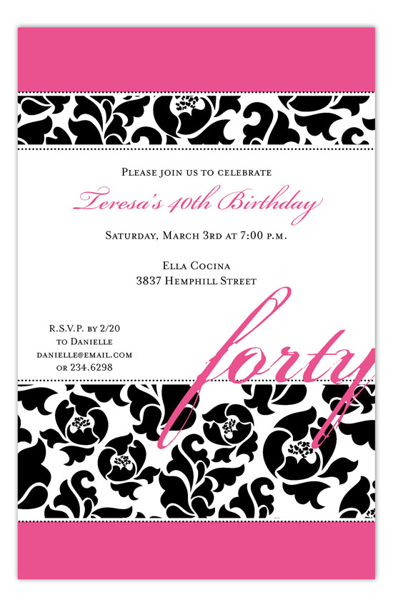 Sophisticated Forty Invitation