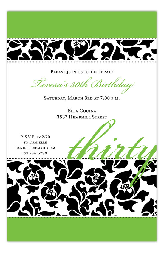 Sophisticated Thirty Invitation