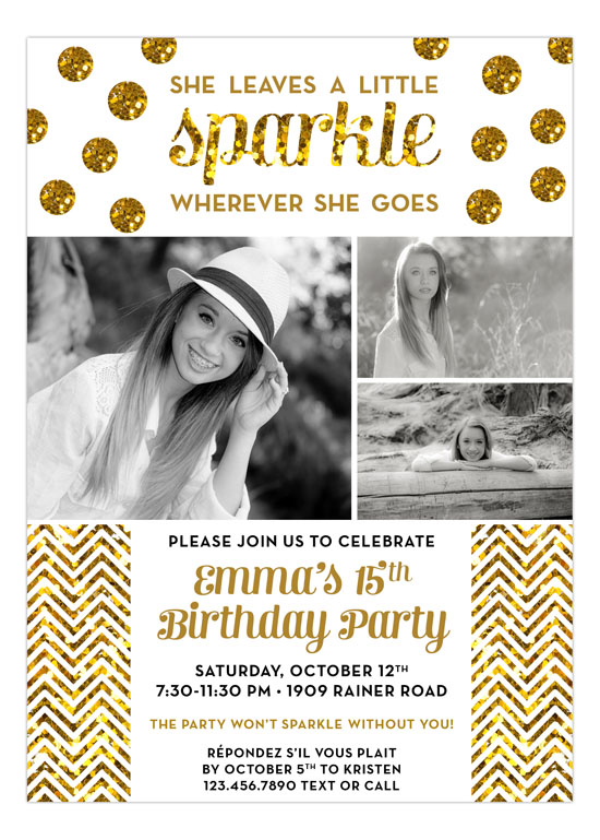 Glitter Sparkle Party Invitation