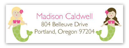 Swimming Mermaids Personalized Return Address Labels