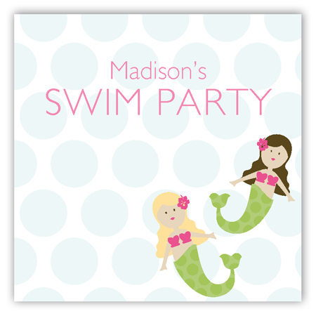 Swimming Mermaid Party Sticker