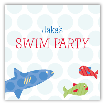 Swimming Sharks Swim Party Sticker