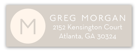 Tan Monogram Cross Address Label