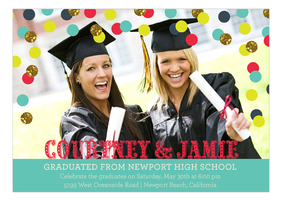 Teal Confetti Glitter Grad