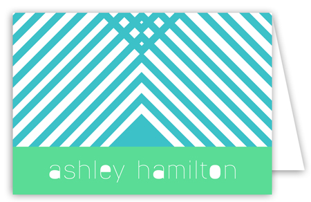 Teal Graphic Folded Note Card
