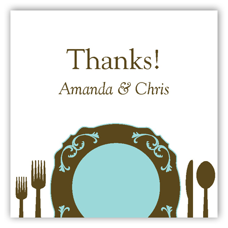 Teal Plated Dinner Gift Tag