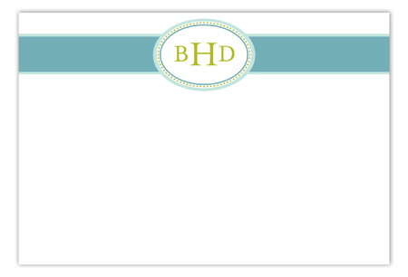 Teal Senior Seal Flat Note Card