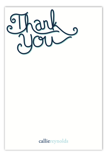 Thank You Flat Note Card
