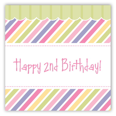 Turning Two Soft Pastels Square Sticker