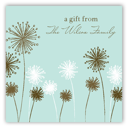 Turquoise Flowers Gift Tag