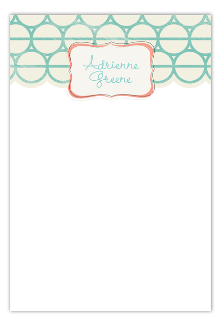 Turquoise Mod Circles Flat Note Card