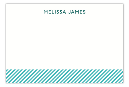 Turquoise Stripes Flat Note Card