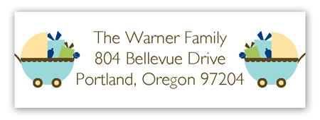 Twin Boy Carriage Gifts Address Label