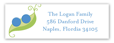 Twin Boy Peapod Address Label