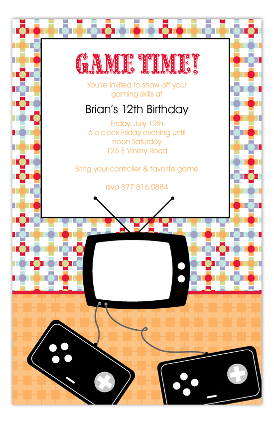 Video Game Time Invitation