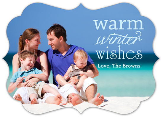 Die-Cut Bracket Warm Winter Wishes Family Photo Card