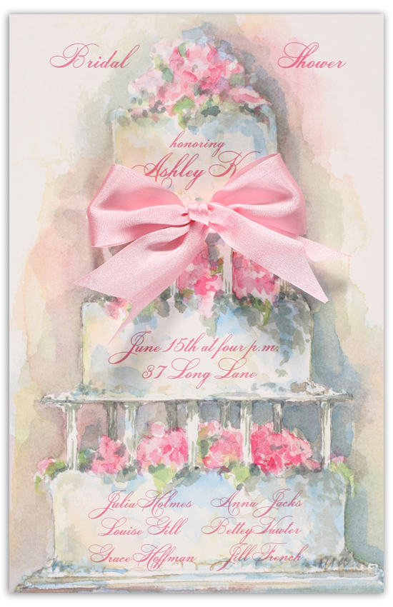 Wedding Cake DIY Bridal Shower Invitations
