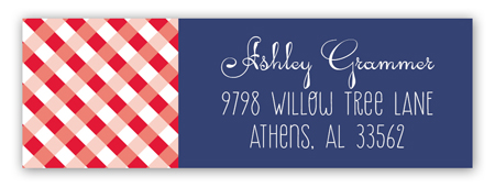 Western Gingham Address Label