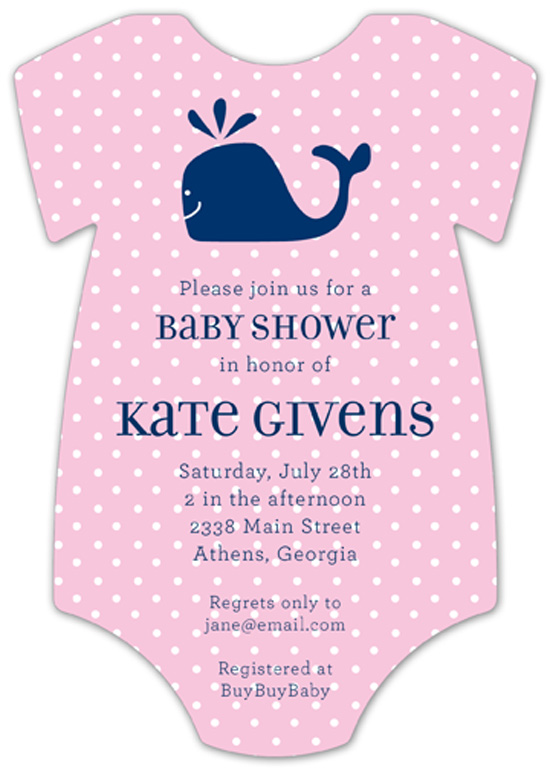 whale-cutie-onesie-invitation-pddd-nponbs1320 Baby Shower Invitations for Girls