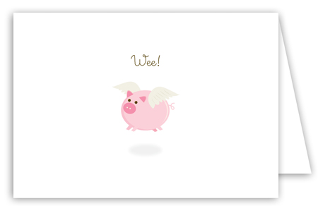 When Pink Pigs Fly Note Card