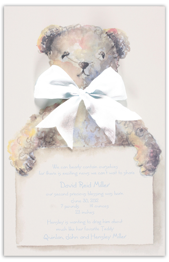 Teddy Bear with White Ribbon