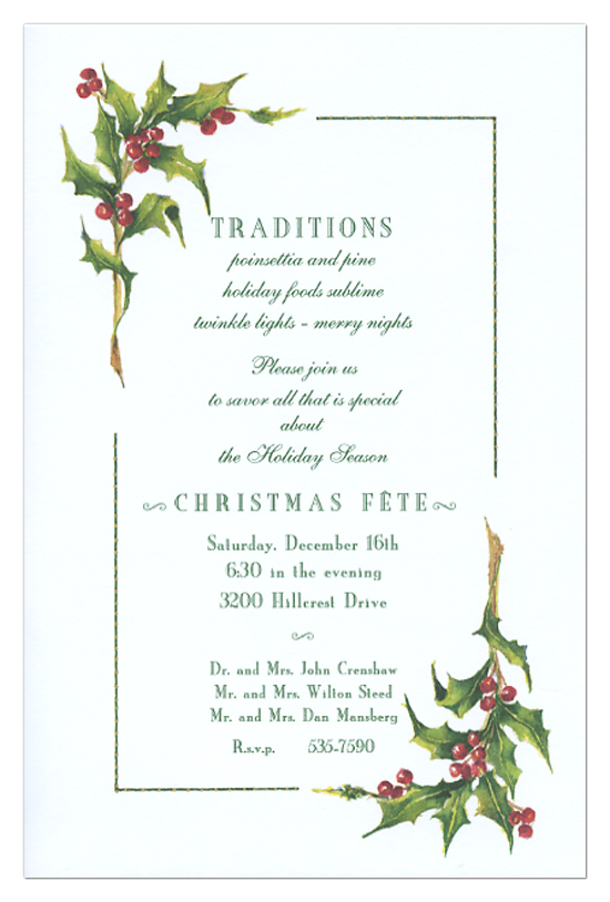 Winter Minstrel Invitation