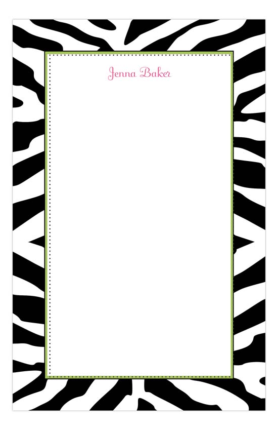 Zebra Stripes Notepad