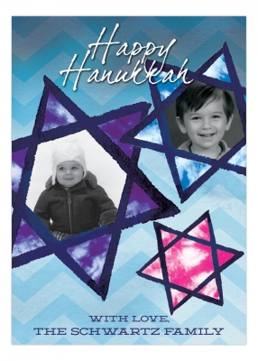 Blue Hanukkah Stars Photo Card