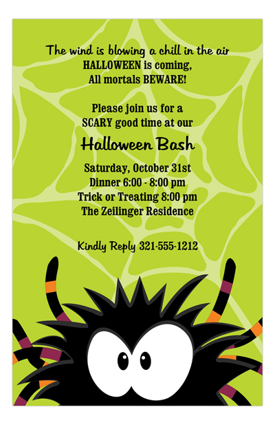 creepy-crawly-spider-invitation-pspdd-np58hw1100pspdd Halloween Party Ideas