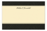 Black Leather Flat Note Card