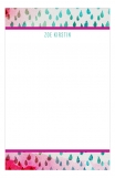 Teal Raindrops with Pink Personalized Notepads